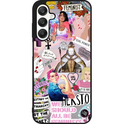 Coque Samsung Galaxy A25 - Silicone rigide noir Girl Power Collage