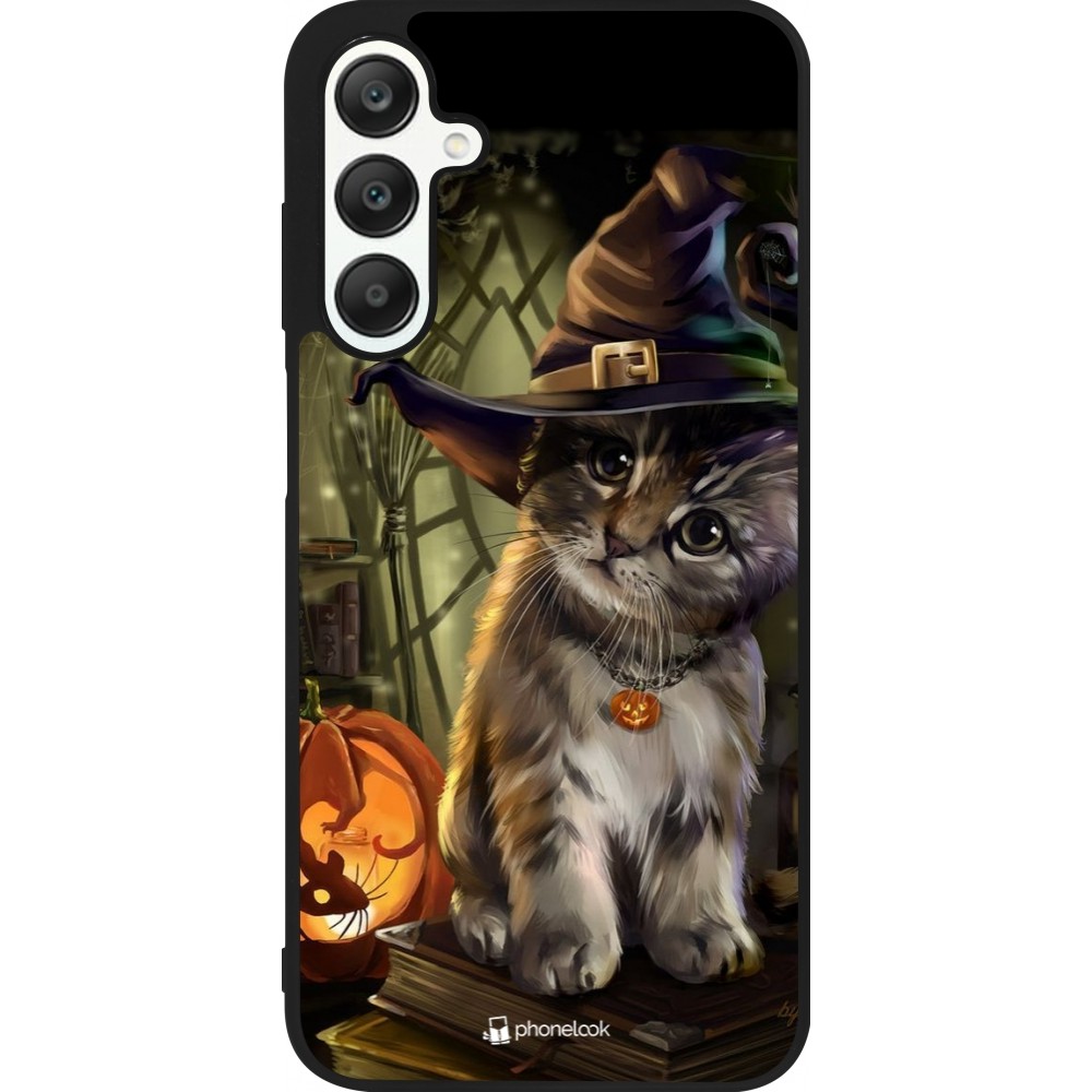 Samsung Galaxy A25 Case Hülle - Silikon schwarz Halloween 21 Witch cat