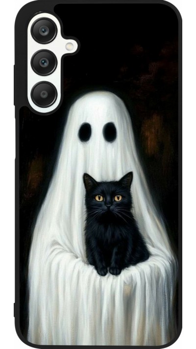 Samsung Galaxy A25 Case Hülle - Silikon schwarz Halloween 2025 Ghost with black cat