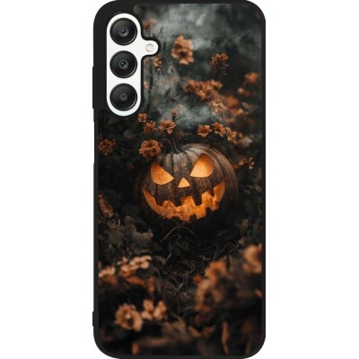Samsung Galaxy A25 Case Hülle - Silikon schwarz Halloween 2025 Pumpkin with flowers