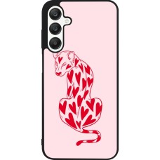 Coque Samsung Galaxy A25 - Silicone rigide noir Leopard with hearts 2026
