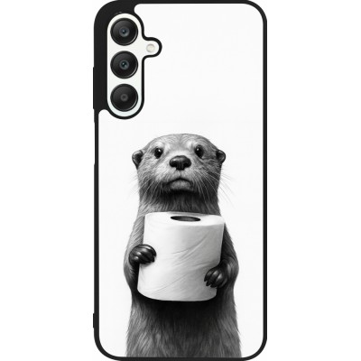 Coque Samsung Galaxy A25 - Silicone rigide noir Loutre papier de toilette