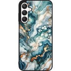 Coque Samsung Galaxy A25 - Silicone rigide noir Marbre Vert Bleu Doré