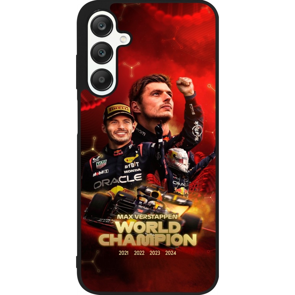 Coque Samsung Galaxy A25 - Silicone rigide noir Max Verstappen Champion 2023