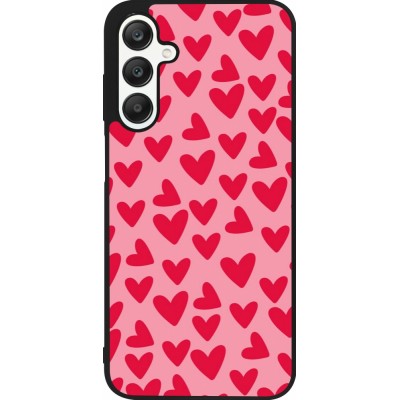 Coque Samsung Galaxy A25 - Silicone rigide noir Mom 2024 petits coeurs