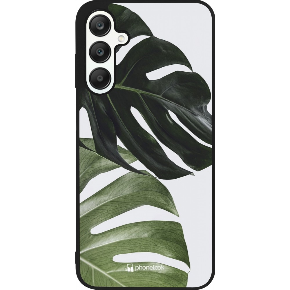 Samsung Galaxy A25 Case Hülle - Silikon schwarz Monstera Plant