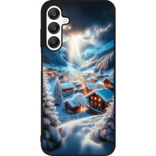 Coque Samsung Galaxy A25 - Silicone rigide noir Mont Neige Lumière