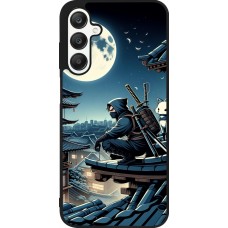 Coque Samsung Galaxy A25 - Silicone rigide noir Ninja sous la lune