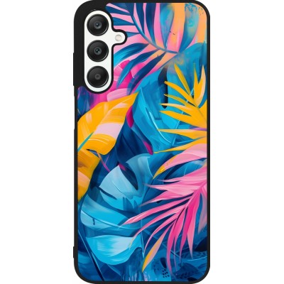 Samsung Galaxy A25 Case Hülle - Silikon schwarz Palms Blue