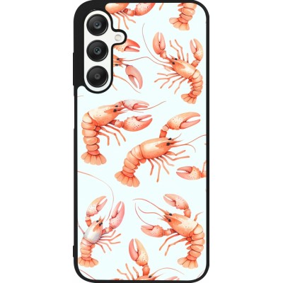 Coque Samsung Galaxy A25 - Silicone rigide noir Pattern de homards pastels