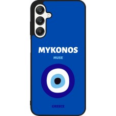 Samsung Galaxy A25 Case Hülle - Silikon schwarz Pop Summer Destination Mykonos