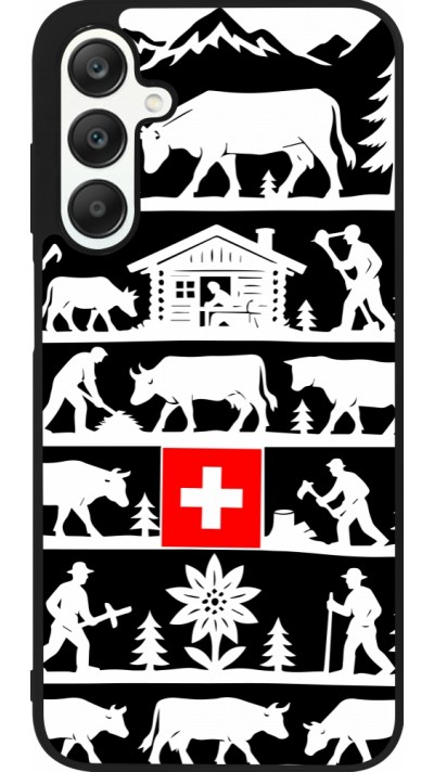 Coque Samsung Galaxy A25 - Silicone rigide noir Poya Suisse 1 noir