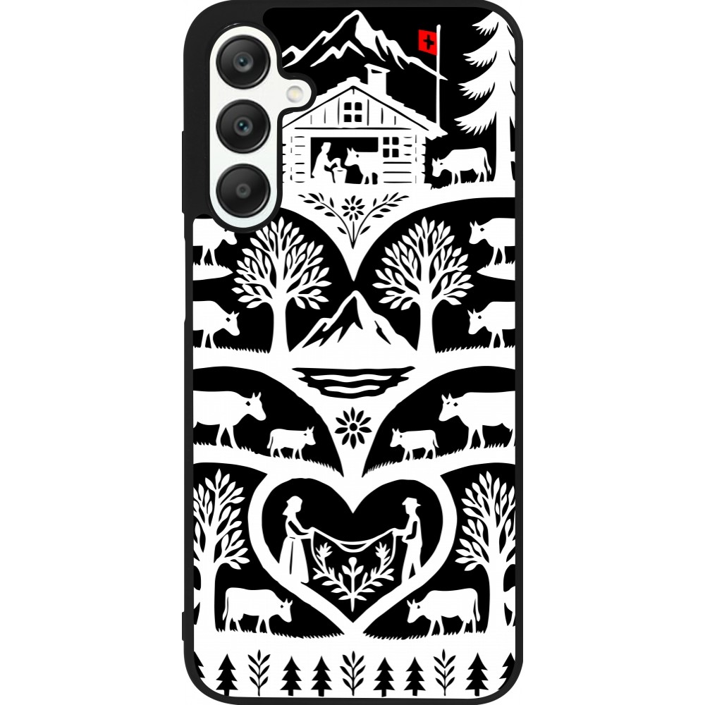 Coque Samsung Galaxy A25 - Silicone rigide noir Poya Suisse 2 noir