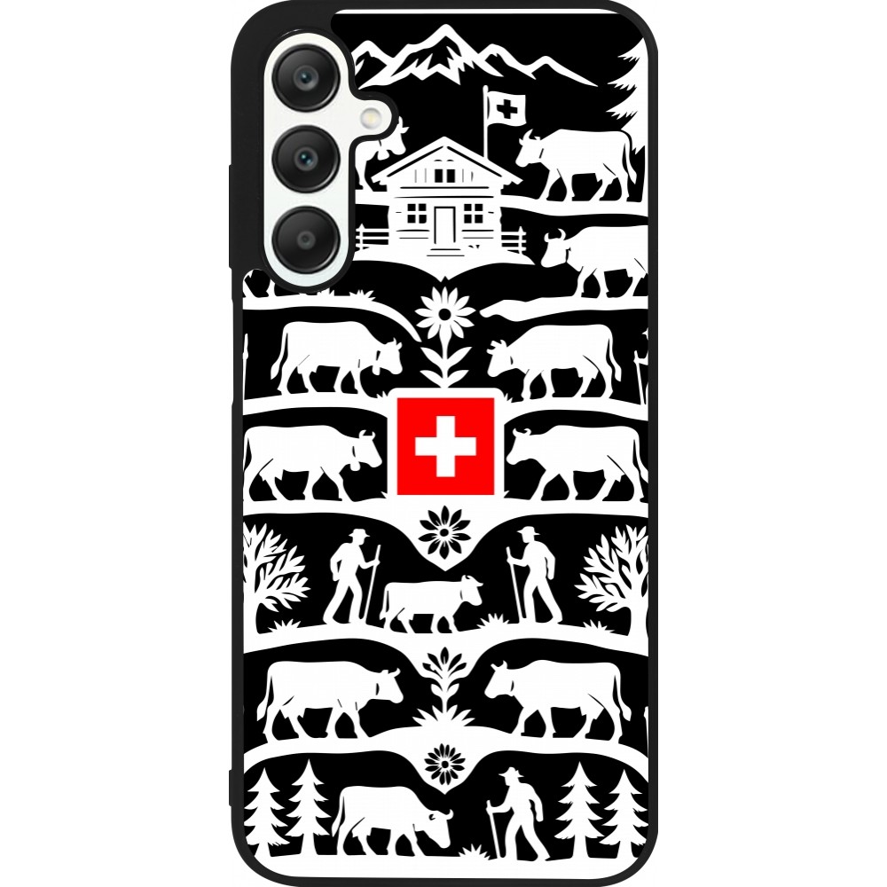Coque Samsung Galaxy A25 - Silicone rigide noir Poya Suisse 3 noir