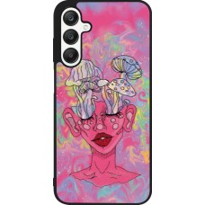 Coque Samsung Galaxy A25 - Silicone rigide noir Psychedelic pink mushroom