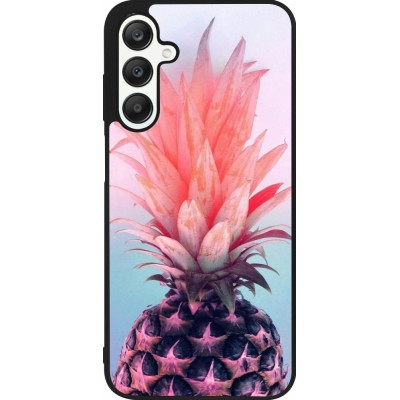 Samsung Galaxy A25 Case Hülle - Silikon schwarz Purple Pink Pineapple