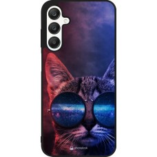 Samsung Galaxy A25 Case Hülle - Silikon schwarz Red Blue Cat Glasses