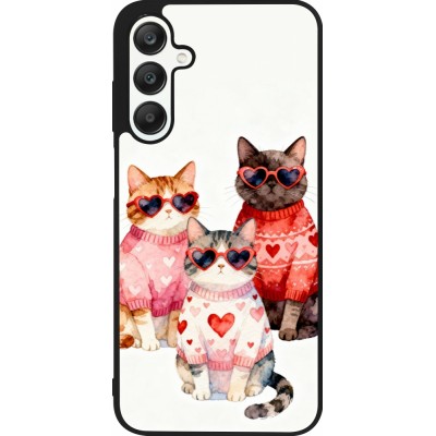 Coque Samsung Galaxy A25 - Silicone rigide noir Saint Valentines Day 26 Cat Love