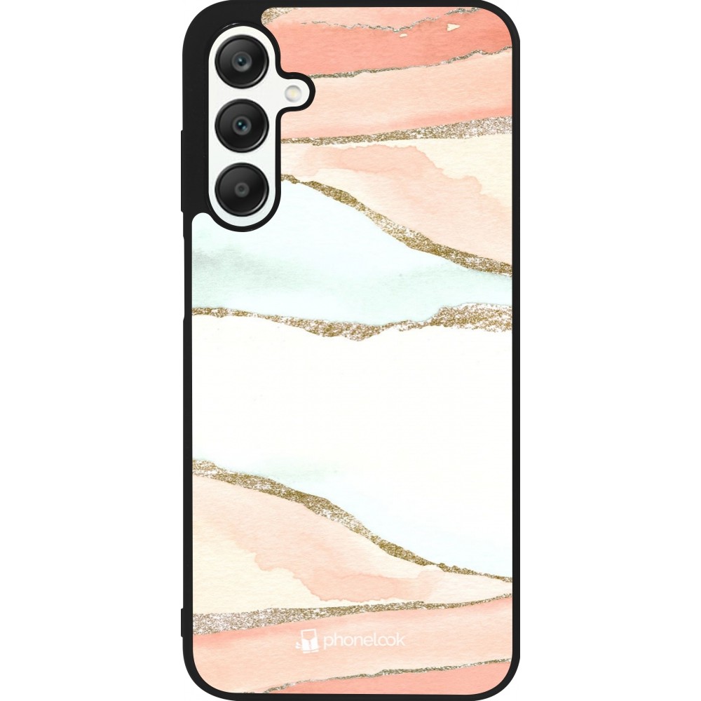 Samsung Galaxy A25 Case Hülle - Silikon schwarz Shimmering Orange