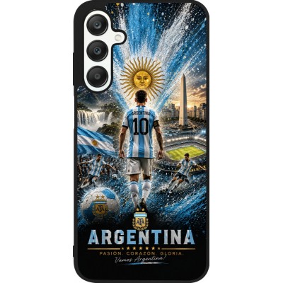 Coque Samsung Galaxy A25 - Silicone rigide noir Football Argentine splash 2026