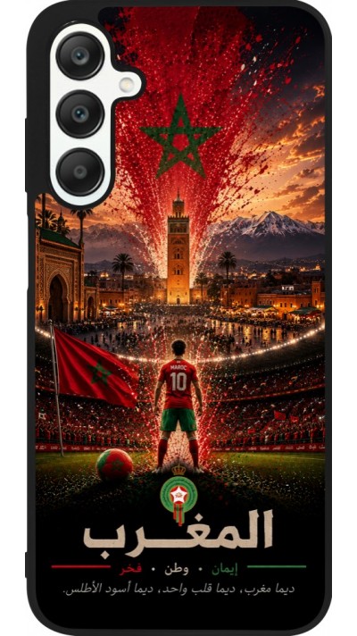 Samsung Galaxy A25 Case Hülle - Silikon schwarz Fussball Marokko splash 2026