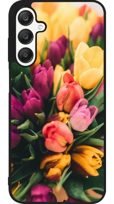 Coque Samsung Galaxy A25 - Silicone rigide noir Bouquet of tulips Spring 2026