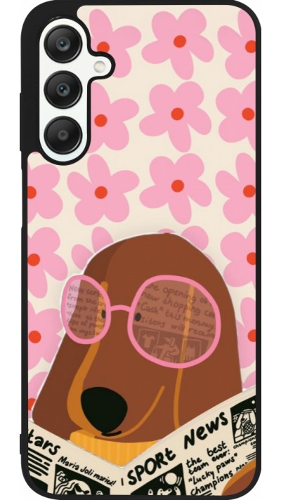 Coque Samsung Galaxy A25 - Silicone rigide noir Dog with newspaper Spring 2026