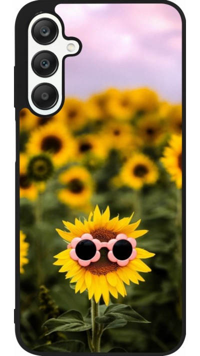 Coque Samsung Galaxy A25 - Silicone rigide noir Sunflower with glasses Spring 2026