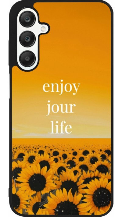 Coque Samsung Galaxy A25 - Silicone rigide noir Summer 2025 Enjoy your life