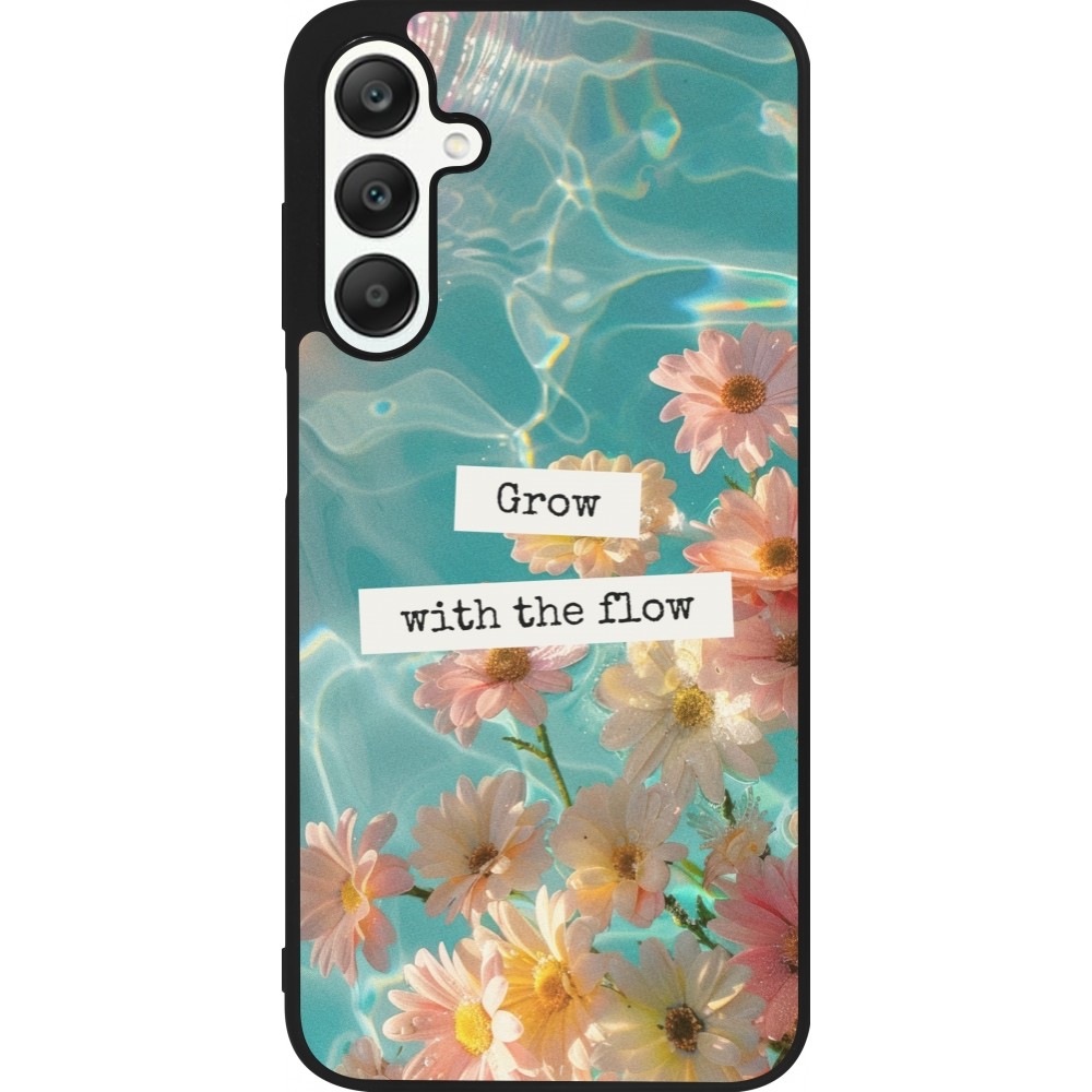 Samsung Galaxy A25 Case Hülle - Silikon schwarz Summer 2025 Grow with the flow