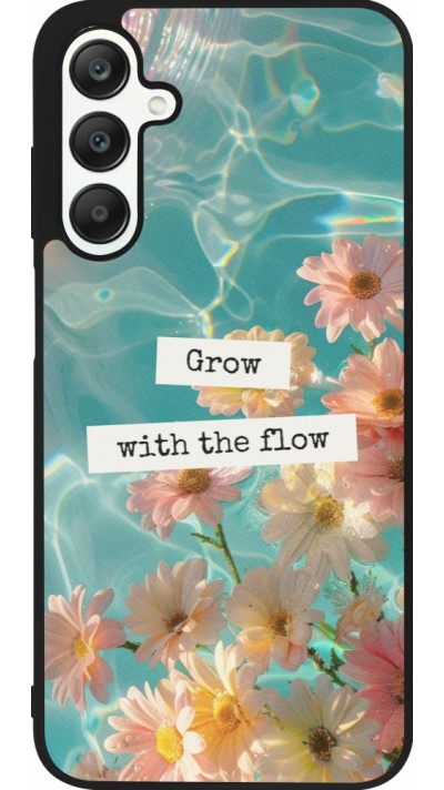 Coque Samsung Galaxy A25 - Silicone rigide noir Summer 2025 Grow with the flow