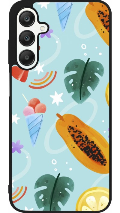 Coque Samsung Galaxy A25 - Silicone rigide noir Summer 2025 Pattern papaya