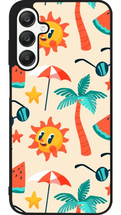 Coque Samsung Galaxy A25 - Silicone rigide noir Summer 2025 Pattern soleil