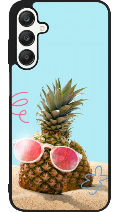 Samsung Galaxy A25 Case Hülle - Silikon schwarz Pineapple with glasses Summer 2026