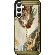 Samsung Galaxy A25 Case Hülle - Silikon schwarz Kunstbild - Die Erschaffung Adams - Michelangelo
