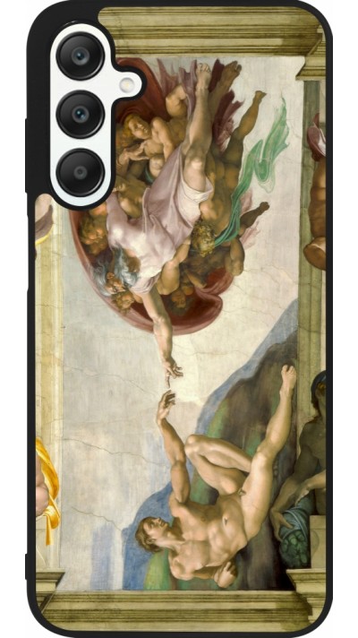Coque Samsung Galaxy A25 - Silicone rigide noir Tableau art - La Création d’Adam - Michel-Ange