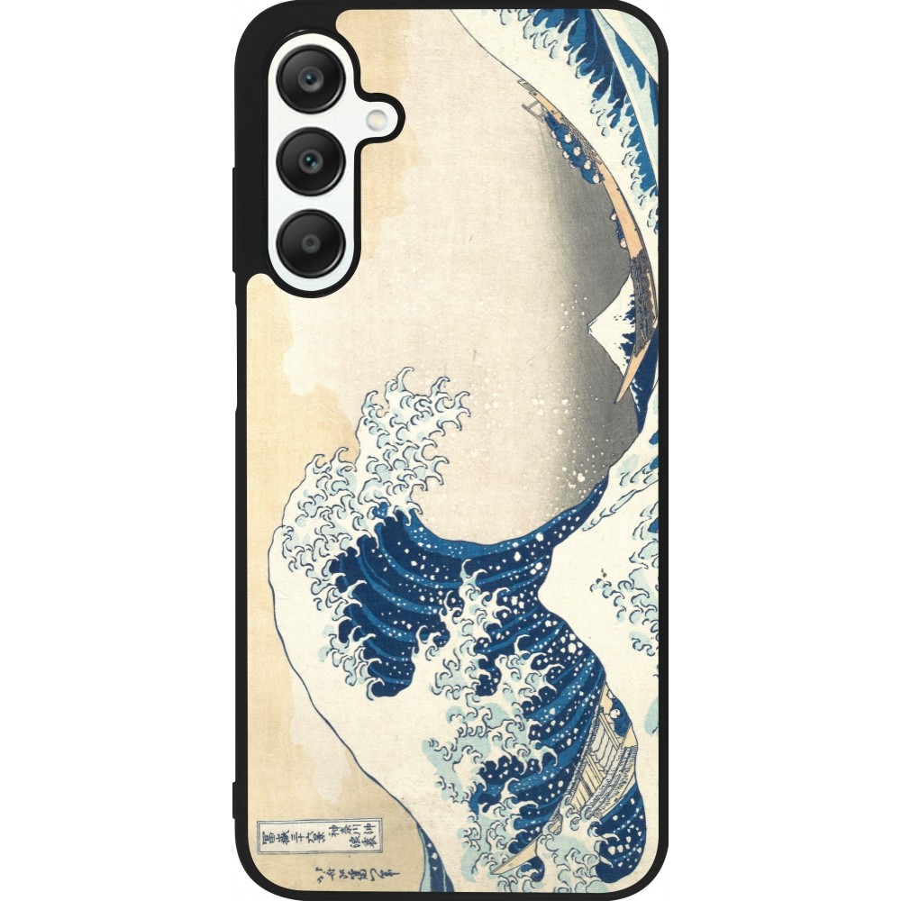 Coque Samsung Galaxy A25 - Silicone rigide noir Tableau art - La Grande Vague de Kanagawa - Hokusai