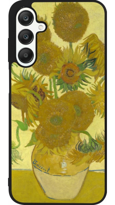 Coque Samsung Galaxy A25 - Silicone rigide noir Tableau art - Les Tournesols - Van Gogh
