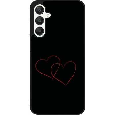 Coque Samsung Galaxy A25 - Silicone rigide noir Valentine 2023 attached heart