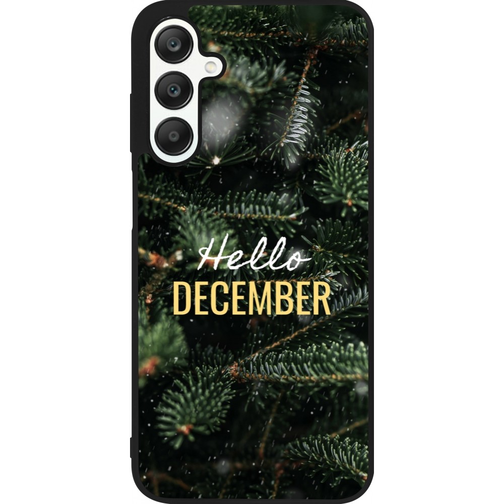 Coque Samsung Galaxy A25 - Silicone rigide noir Winter 25 Winter hello december