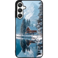 Coque Samsung Galaxy A25 - Silicone rigide noir Winter 25 Winter house forest day
