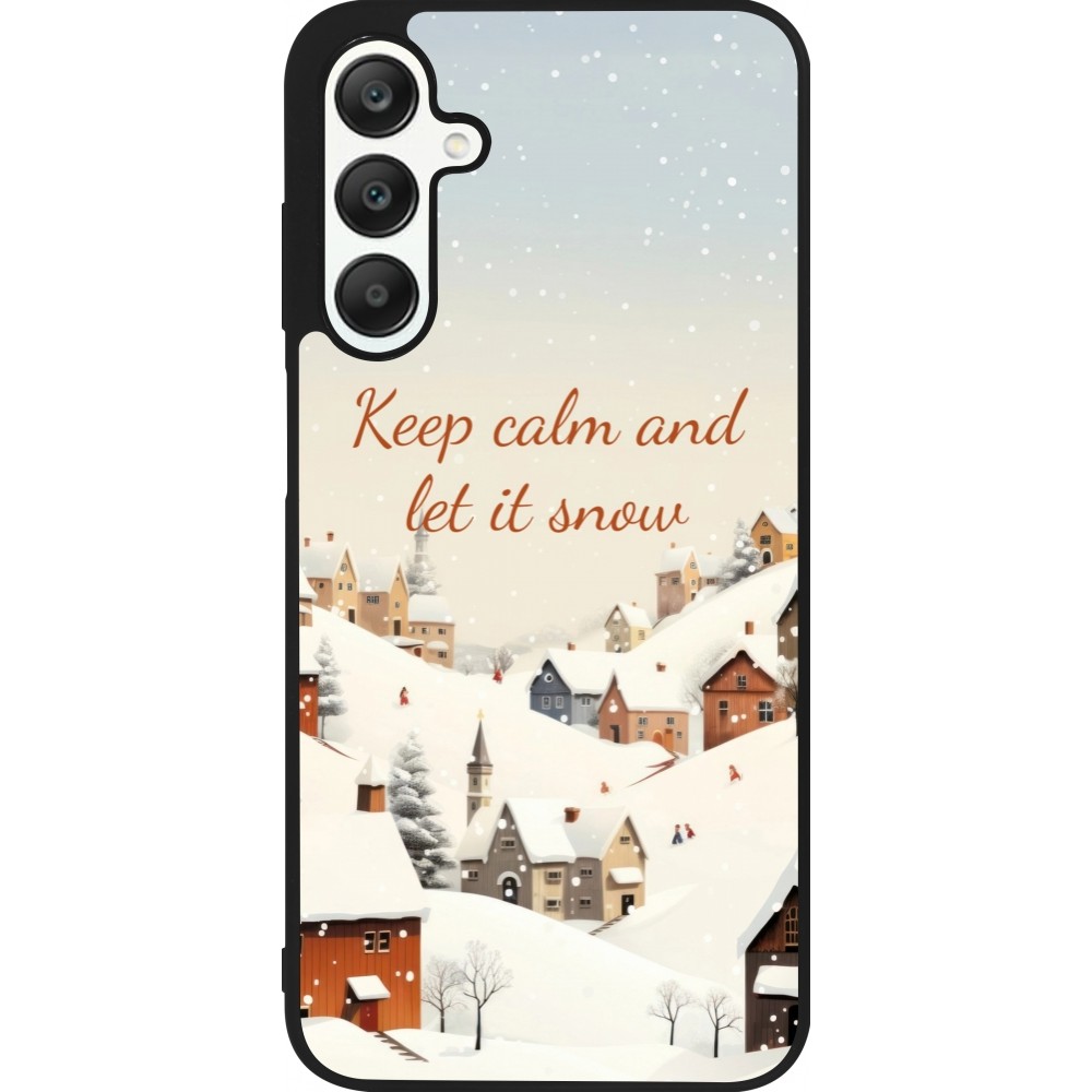 Coque Samsung Galaxy A25 - Silicone rigide noir Winter 25 Winter Keep calm and let it snow