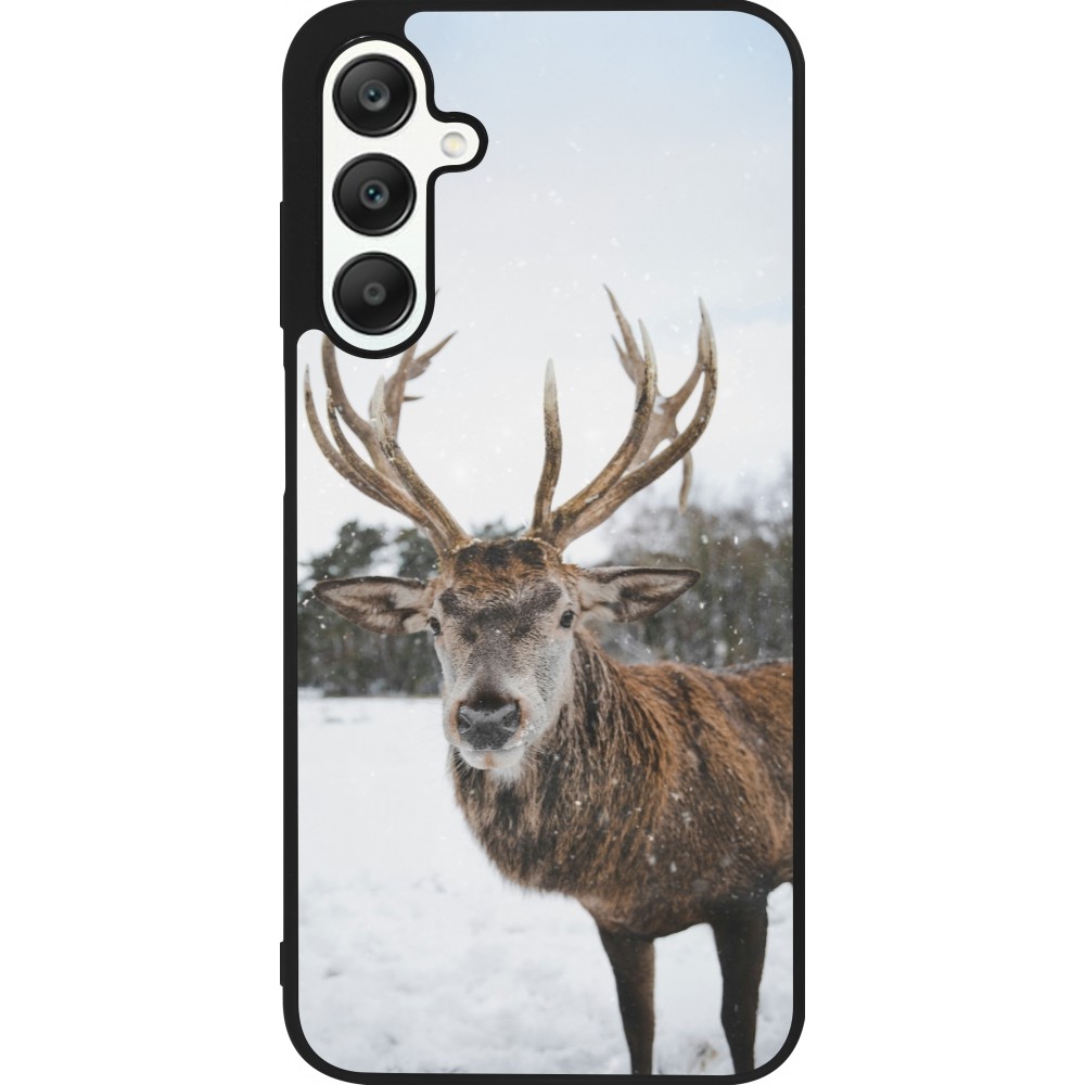 Coque Samsung Galaxy A25 - Silicone rigide noir Winter 25 Winter reindeer