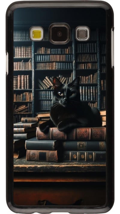 Samsung Galaxy A3 (2015) Case Hülle - Katze Bücher dunkel