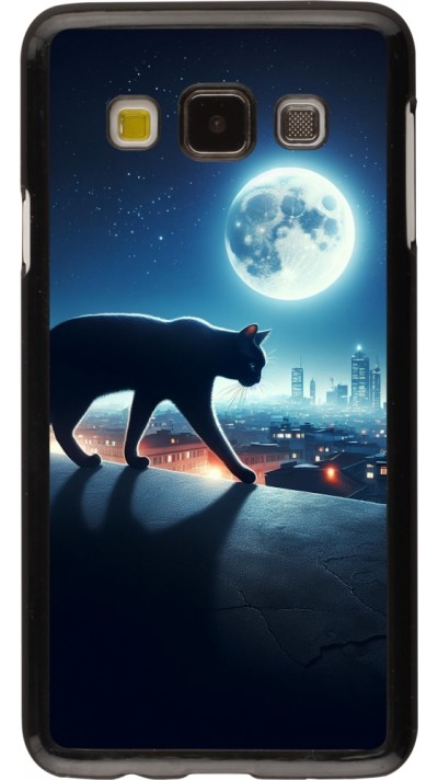 Coque Samsung Galaxy A3 (2015) - Chat noir sous la pleine lune
