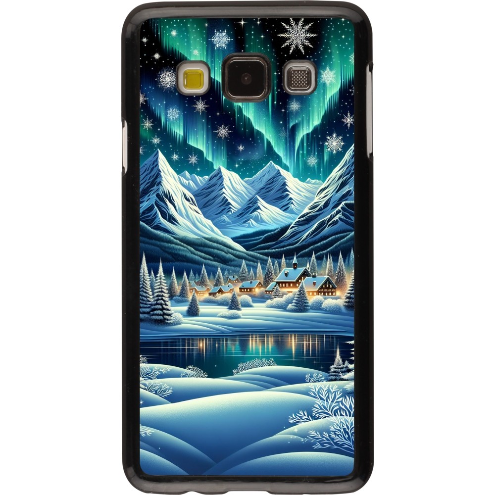 Samsung Galaxy A3 (2015) Case Hülle - Verschneites Bergdorf am See in der Nacht