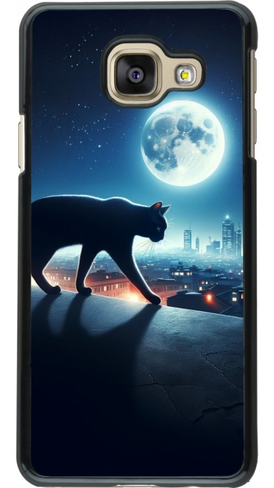 Coque Samsung Galaxy A3 (2016) - Chat noir sous la pleine lune