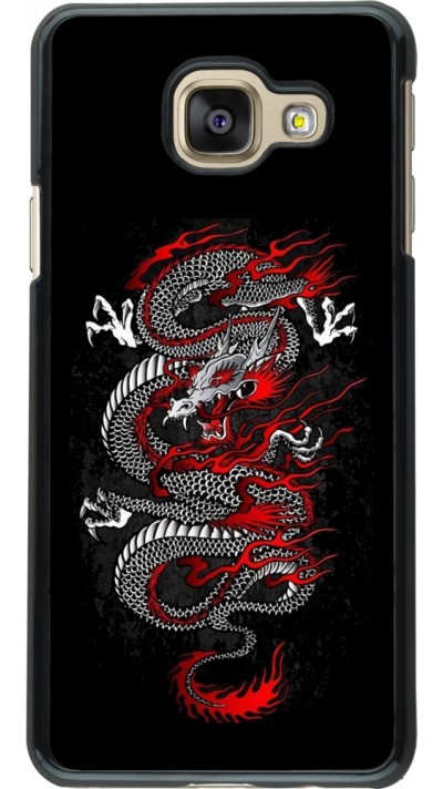 Samsung Galaxy A3 (2016) Case Hülle - Japanese style Dragon Tattoo Red Black