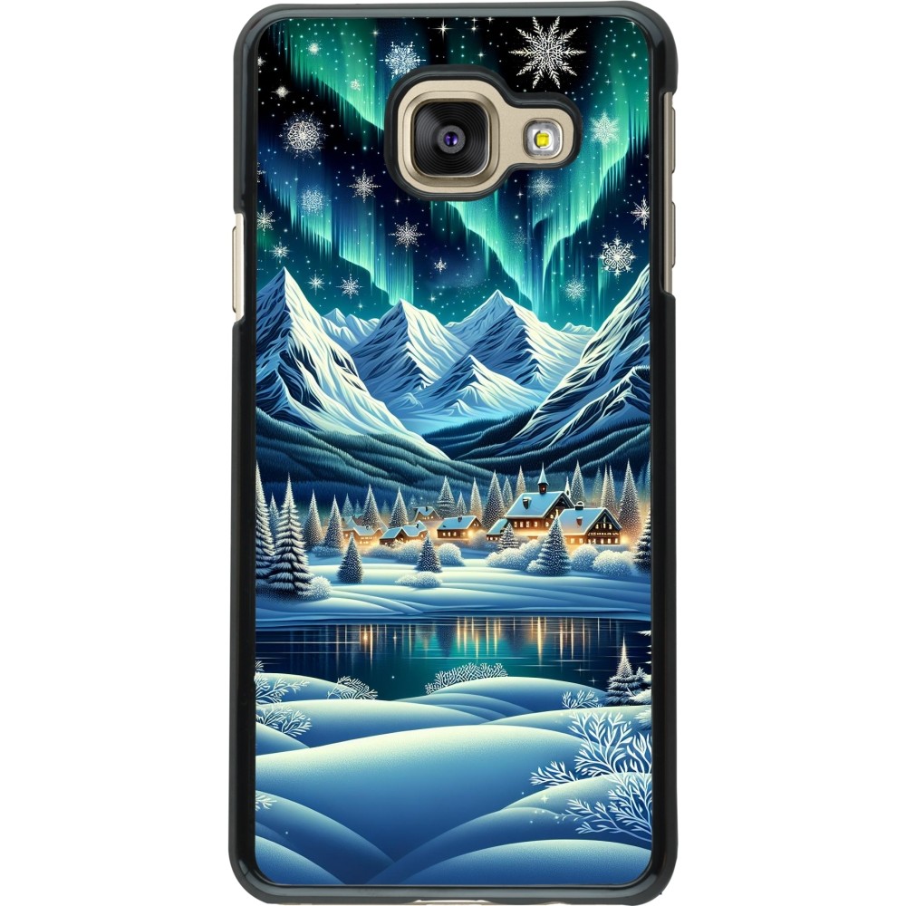 Samsung Galaxy A3 (2016) Case Hülle - Verschneites Bergdorf am See in der Nacht
