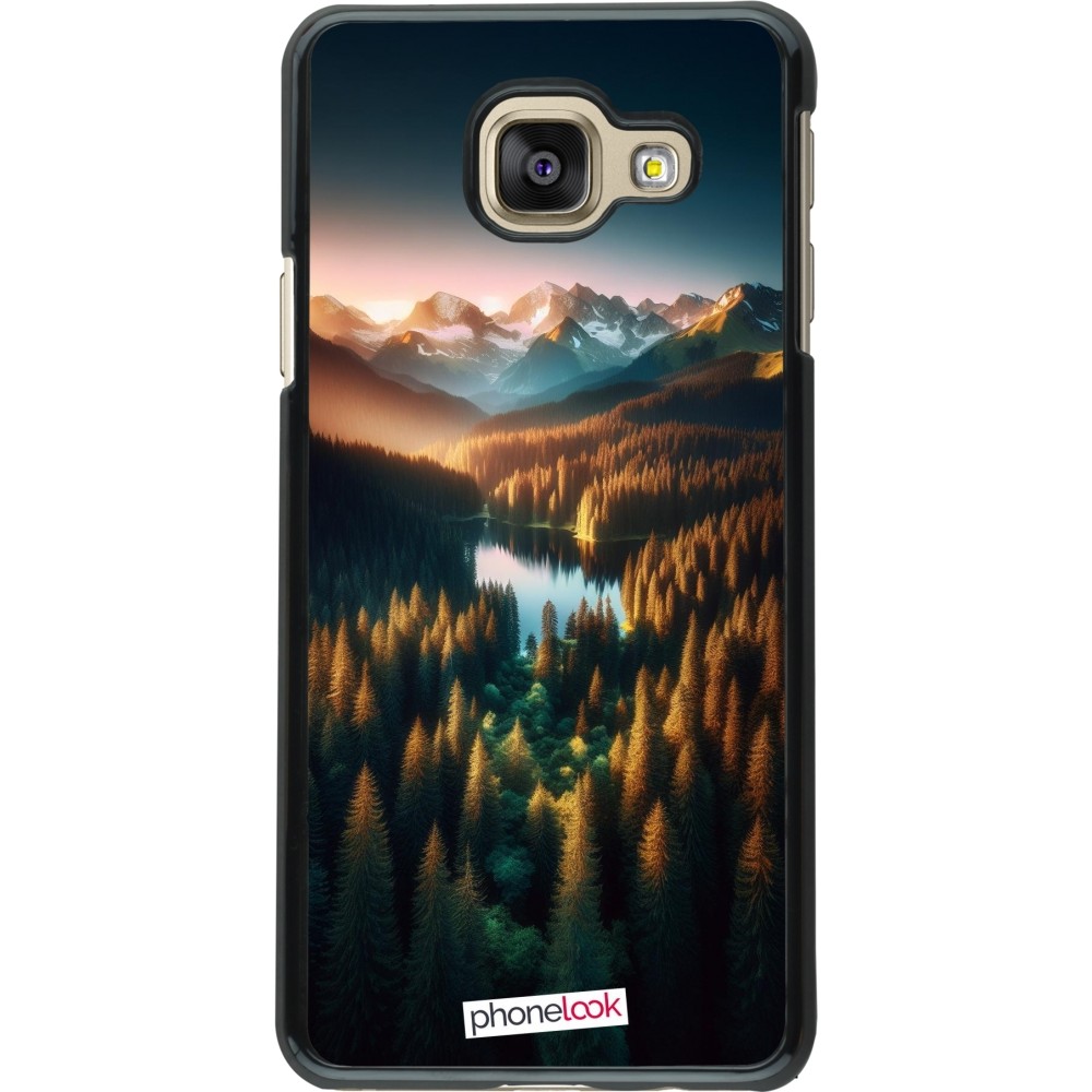 Samsung Galaxy A3 (2016) Case Hülle - Sonnenuntergang Waldsee